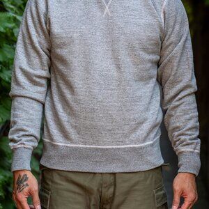 Buzz Rickson's BR65622 Set-in Crew Neck Sweatshirt - Heather Gray - Large - NWT